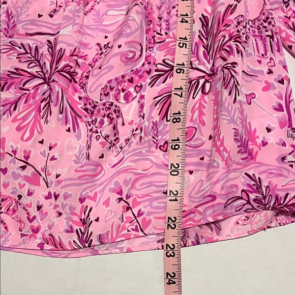 Lilly Pulitzer Pink and Purple Blanche Drop Shoulder Top Medium - Picture 9 of 10